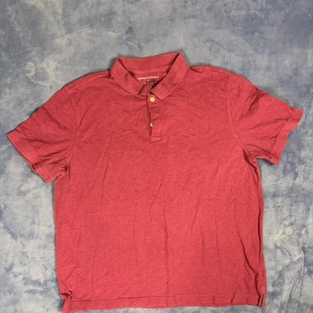 Banana Republic red polo shirt men Size XL